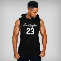 New Bodybuilding Hooded Tank Top Mens Cotton Sleeveless Vest Sweatshirt Fitness Workout Sportswear Tops Male Muscle Gym Clothing