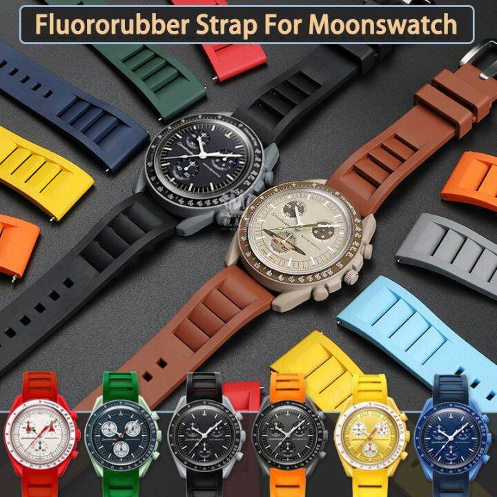 Fluoro Rubber Watch Strap for Omega X Swatch MoonSwatch Sport