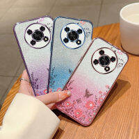 เพื่อเป็นเกียรติแก่ X9เคส5G เคสแฟชั่นลายดอกไม้ไรน์สโตนสาวสวยพร้อมเคสเคสซิลิโคนกันกระแทกนิ่มชุบเลื่อมแวววาวเคสป้องกันด้านหลังคู่รัก