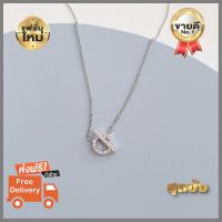 จัดส่งฟรี สร้อยคอ crystal circle and line necklace เงินแท้ ไม่แพ้ไม่คัน บริการห่อของขวัญฟรี เครื่องประดับสำหรับผู้หญิงใส่เสริมบุคลิคความมั่นใจ