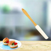 Scraper Durable Wood Handle Utensil Spatula Cream Butter Removable Silicone