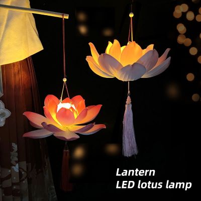 Lanterns Lotus Birthday Wedding LED Handheld Lamp Candle Performance Photo Props Party Lights Home Room Christmas Decorations