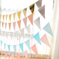 5m bronzing triangle wave pull flag wedding birthday party supplies baby shower decoration new year party decoration