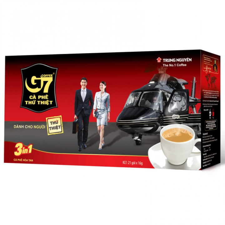 คอฟฟี่ จีเซเว่น กาแฟปรุงสำเร็จ ชนิดผง 336 กรัม ขนาด 21 ซอง Coffee G7 Instant Coffee 336 g. สินค้านำเข้า เวียดนาม