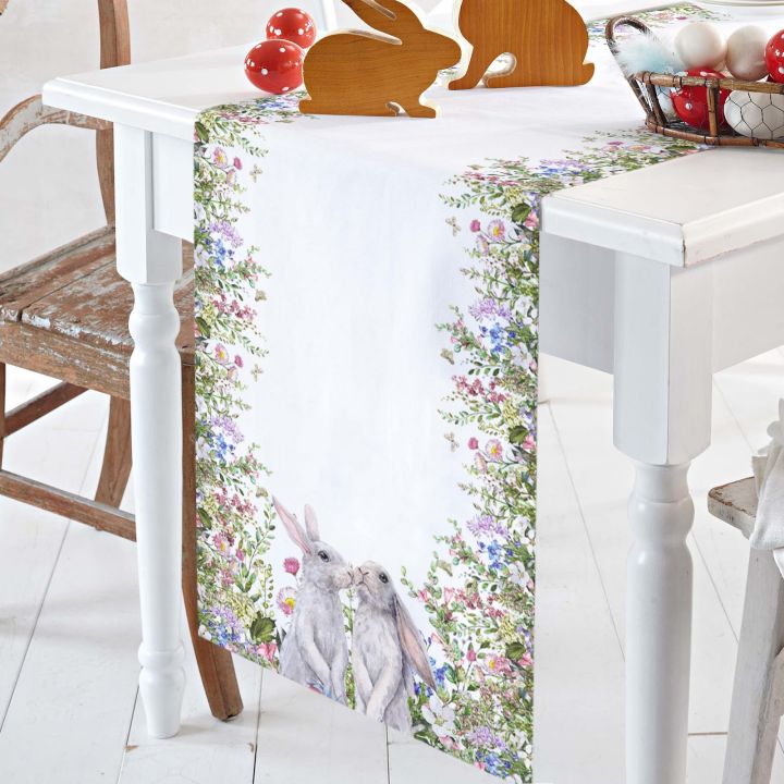 ผ้าปูโต๊ะผ้าปูโต๊ะของแต่งบ้านงานเลี้ยงธงตารางไข่อีสเตอร์สำหรับงานแต่งงานผ้าปูโต๊ะนักวิ่ง