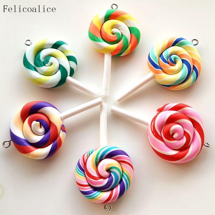 50pcs-spiral-rainbow-polymer-clay-cabochons-beauty-kawaii-lollipop-candy-charms-flatback-pendant-for-diy-phone-decoration