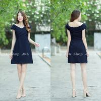 Dee-ya Shop เสื้อผ้าแฟชั่น Dress สีกรม เดรสออกงาน เดรสสาวไซส์เล็ก  พร้อมส่ง