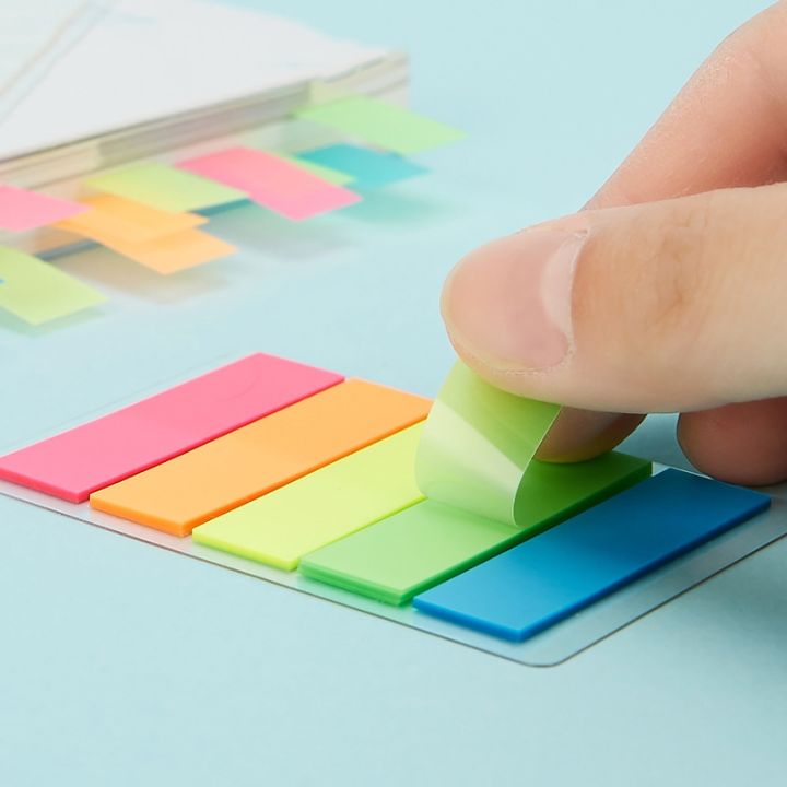 creative-transparent-fluorescent-index-planner-stickers-classification-index-stickers-bookmarker-memo-pad-self-stick-notes