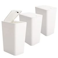 Small Trash Can 3 Packs 10 L / 2.6 Gallon Trash Can with Lid Top Press, Waste Basket