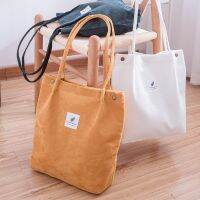 Women Corduroy Shoulder Bag Reusable Shopping Bags Casual Tote 2022 New Soft Female Handbag Hot sale Canvas Large Size Pocket