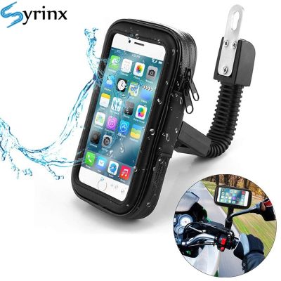 ：》{‘；； 2022 Motorcycle Telephone Holder Support Moto Bicycle Rear View Mirror Stand Case Mount Waterproof Scooter Motorbike Phone Bag