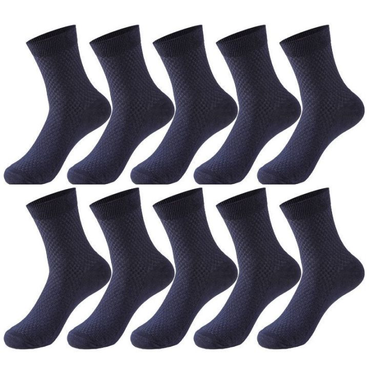 10-pair-mens-bamboo-fiber-socks-harajuku-retro-breathable-business-man-socks-black-long-sock-deodorant-gift-set-size-39-46