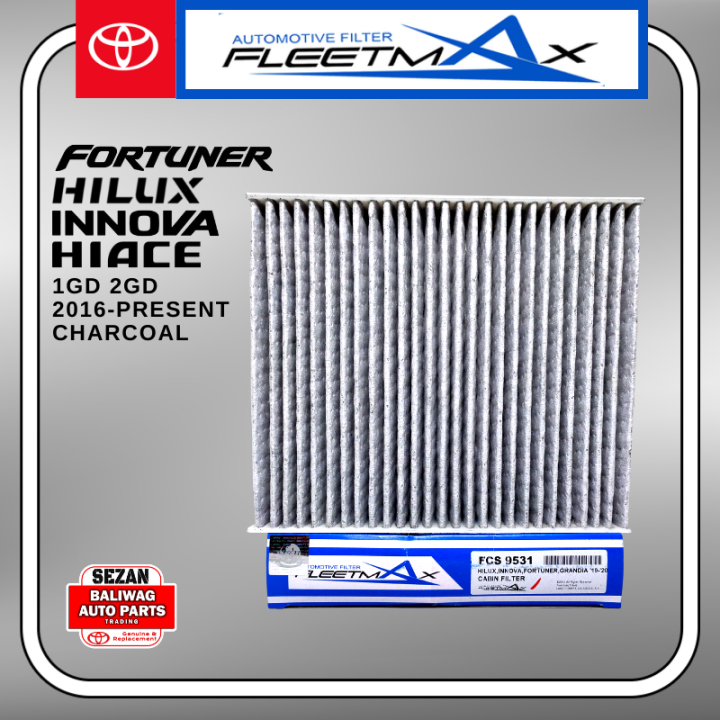 FLEETMAX CABIN FILTER AIRCON FILTER CHARCOAL TOYOTA FORTUNER INNOVA ...