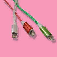 สาย USB มีไฟ   to Lightning ขนาด 1 เมตร ขาว