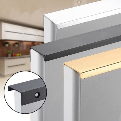 Black Silver Orange Gold Hidden Cabinet Handles Stainless steel  Kitchen Cupboard Pulls Drawer Knobs  Furniture Handle Wall Stickers Decals