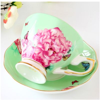 Porcelain Fashion British Bone China Coffee Cup and Saucer Set Ceramic Flower Tea Set Household Coffee Ware