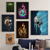 Mural Canvas Painting Abstract Skull Decoration Poster of The Cartoon Picture Living Room House No Framed