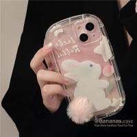 Iphone 14 13 12 X Xr Xs 7 8 6 6s เคสโทรศัพท์ กระต่ายน่ารัก หางตุ๊กตา แบบนิ่ม