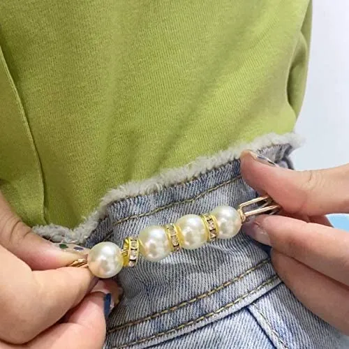 5 PCS Pearls Brooch Tightening Waistband Pin Waist Pants Extender