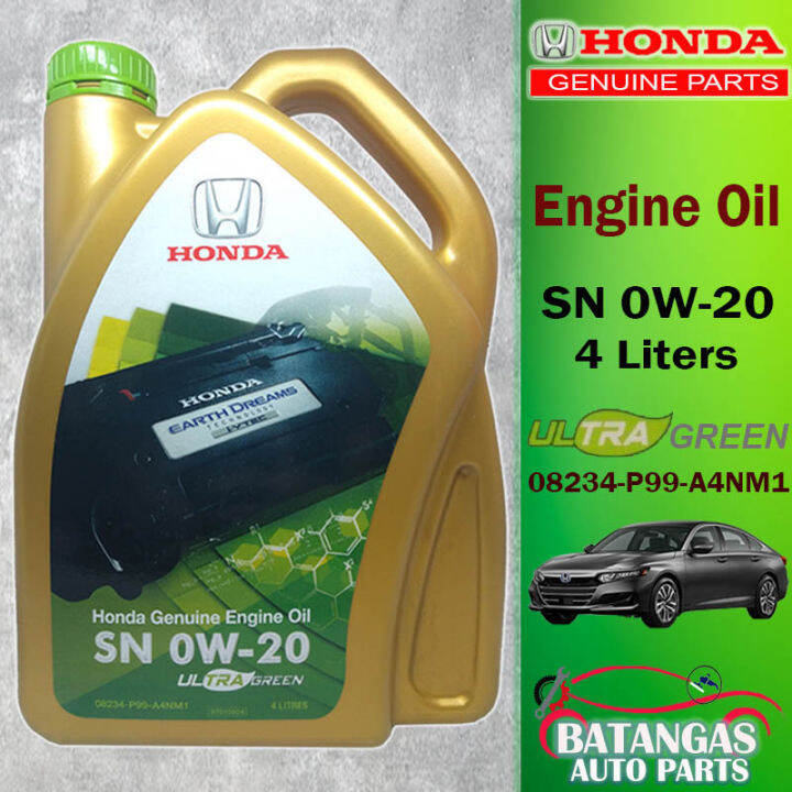 4LITER HONDA SN 0W-20 FULLY SYNTHETIC ENGINE OIL ULTRA GREEN | Lazada PH