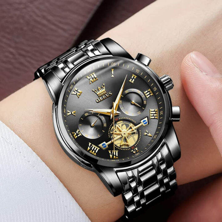 olevs-mens-watches-chronograph-business-dress-quartz-stainless-steel-waterproof-luminous-date-wrist-watch-all-balck-wrist-watch