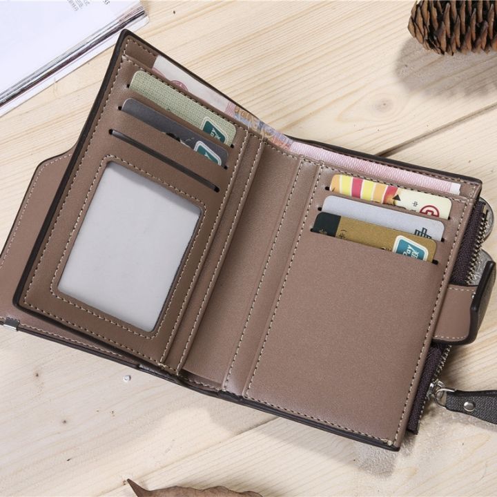 new-business-casual-mens-zipper-hasp-short-wallet-small-vertical-locomotive-british-multi-function-card-holder-purse-wallets