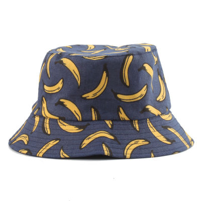 [hot]Panama Bucket Hat Men Women Summer Bucket Cap Banana Print Bob Hat Hip Hop Gorros Fishing Fisherman Hat