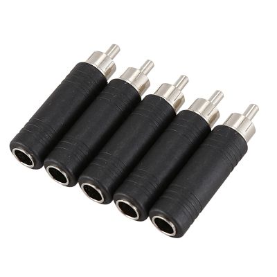 5x 6.35mm 1/4 inch Mono Female Jack to RCA Male Plug Audio Adapter Cable Converter