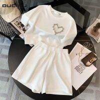 COD OUDIFU cotton advanced sense leisure sportswear suit womens summer fashion shorts fragrant style two-piece suit