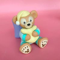 2 pcs set Disney Bear Duffy and Stella Lou Pen Holder Action Figure Toys Kawaii Table Decoration Gifts for Kids Model Dolls