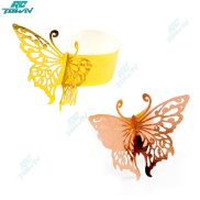 2023.08New 50pcs Napkin Rings Reflective Butterfly Shape Napkin Holder For