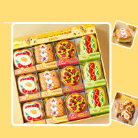 12 pcslot Creative Hamburger Notebook Mini Portable Note Book Diary Planner Memo pad Stationery gift School Supplies