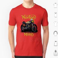 Vintage Motorcycle Norton Manx Racer By Motormaniac T Print Cotton Vintage Manx Motorcycle Tt Norton Ajs