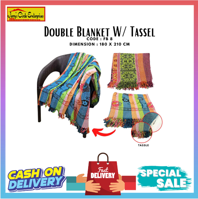 FB8 DOUBLE BLANKET WITH TUSSLE/SINGLE BLANKET/BLANKET/KUMOT KUMOT 