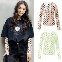 Solid Color Crescent Moon Print O-Neck &amp; Turtleneck Long/Short Sleeves Shirt Summer Women Hot Chic Bodycon Tops Outfits S-XL