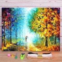 ⊙✈ Morning Shadows Printed Water-Soluble Canvas 11CT Cross-Stitch Embroidery Patterns DMC Threads Knitting Painting Needle