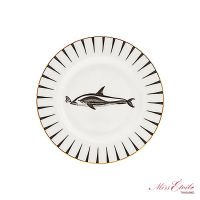 PHILOS, จานขนม ลายปลาโลมา เซรามิคโบนไชน่า นำเข้าจากจากอังกฤษ PL18003-DP YVONNE ELLEN, SIDE PLATE DOLPHIN