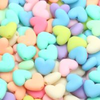 30pcs Mixed Heart Spacer Beads Matte Acrylic Heart Beads For Jewelry Making Handmade Bracelet Necklace Diy Jewelry Accessories Beads