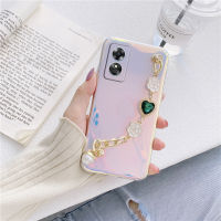 เคสโทรศัพท์โปร่งใสอินเทรนด์ใหม่พร้อมสต็อกสำหรับ OPPO A78 Reno 8T 4G 5G พร้อมสร้อยข้อมือดอกไม้ประดับเพชรเคส A78 Oppo 5G 2023ฝาครอบทันสมัย OPPOA78 RENO8T 5G