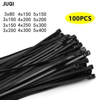 100PCS  pieces Self-locking plastic nylon cable tie black length 80~400mm cable tie fastening ring industrial cable tie cable Cable Management