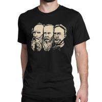 ผู้ชายเสื้อยืดรัสเซียอลสตอย Dostoevsky Chekhov ตลกผ้าฝ้ายแท้ประเดิมแขนสั้นคอมมิวนิสต์เสื้อ T ฮาราจูกุสตรีที่มีคุณภาพสูงเสื้อยืด