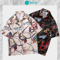 WeiB ฮาวาย เสื้อเชิ้ตแขนสั้นผู้ชาย เสื้อเชิ้ตผู้ชาย เสื้อฮาวายชาย