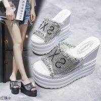 Spg and summer thick-soled slippers women rhie fashn tempeent sls and slippers wedge heel muff ner high heel lazy people