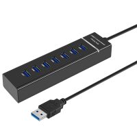 USB Hub, 7 Port USB 3.0 Hub LED Portable High-Speed Compatible for MacBook Air, Mac Mini/Pro, Surface Pro, PC and Laptop