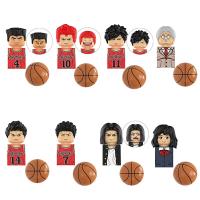 บล็อกหุ่นบาสเก็ตบอล Hanamichi Sakuragi ญี่ปุ่น,หุ่นบาสเก็ตบอลอะนิเมะของเล่น DIY ชุดตัวต่อเป็นของขวัญสำหรับเด็ก