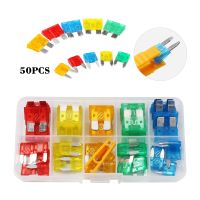 50Pcs Car Auto Standard and Mini Blade Fuse Kit Motorcycle Boat Truck 5/10/15/20/30A Automotive Blade Fuse Assortment set