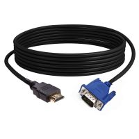 ♞☋ 1.8M HDMI-compatible Cable Gold Male To VGA HD-15 Male 15Pin Adapter Converter 1080P HD Splitter Switch For PC HDTV Monitor