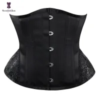 5ปุ่ม Vintage Underbust Corset ผู้หญิงเอว Cinchers 14เหล็ก Boned Bustiers สั้นรัดตัวกลับสนับสนุนเอว Sheaths