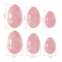 3 pcs Undrilled Natural Rose Quartz Yoni Egg Massage Egg Set Obsidian Crystal Mineral Ball Kegel Exercise Tiger Eye Jade Egg