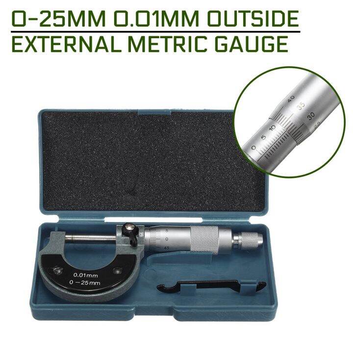 0.01Mm 025Mm Luar Eksternal Metrik Gauge Mikrometer Masinis Mengukur